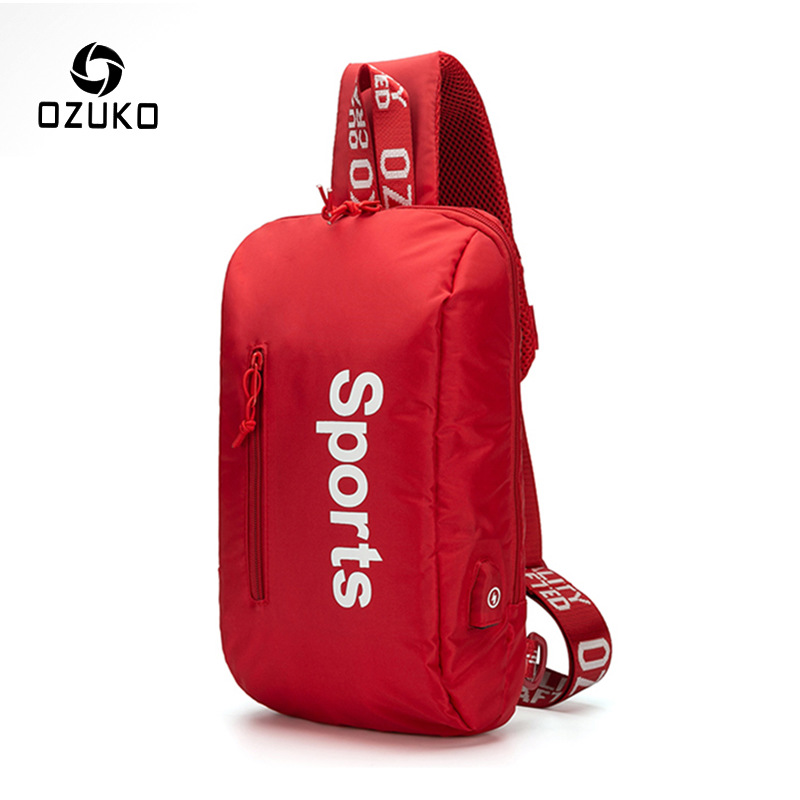 OZUKO 9110 New Usb Crossbody Women Custom Fanny Sport